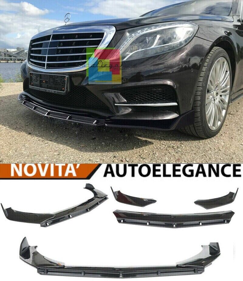 Mercedes S-Klasse W222 Frontsto&szlig;stangen-Splitter, gl&auml;nzender schwarzer Look, RS