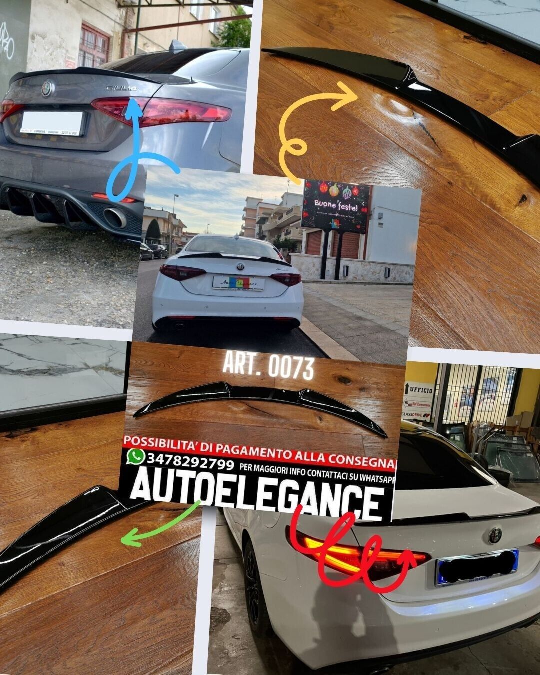 SPOILER COFANO ADATTO PER ALFA ROMEO GIULIA 2015-2021 LOOK VELOCE