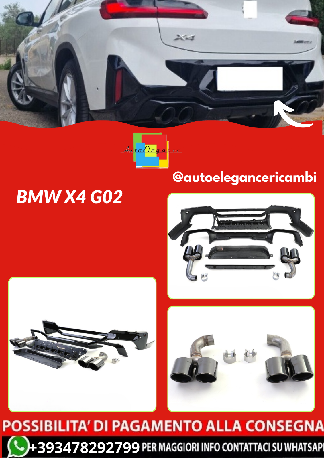DIFUSORES + TERMINALES BMW X4 G02