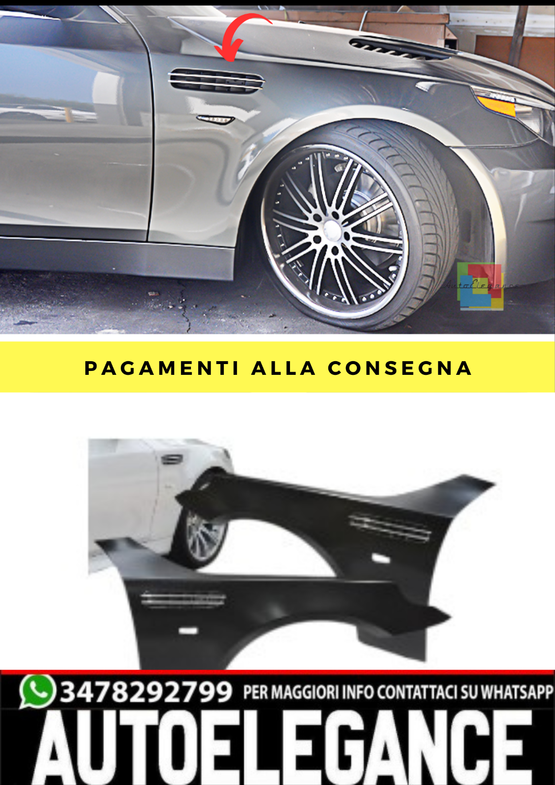 ⚙?PARAFANGHI SPORT STYLE CON LED adatti per BMW 	BMW E60 E61 03-10 ⚙?