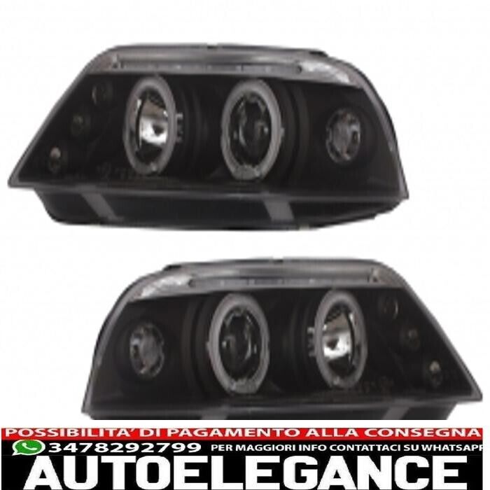 fari adatti per vw passat 3bg (2000-2005) 2 cerchi halo neri