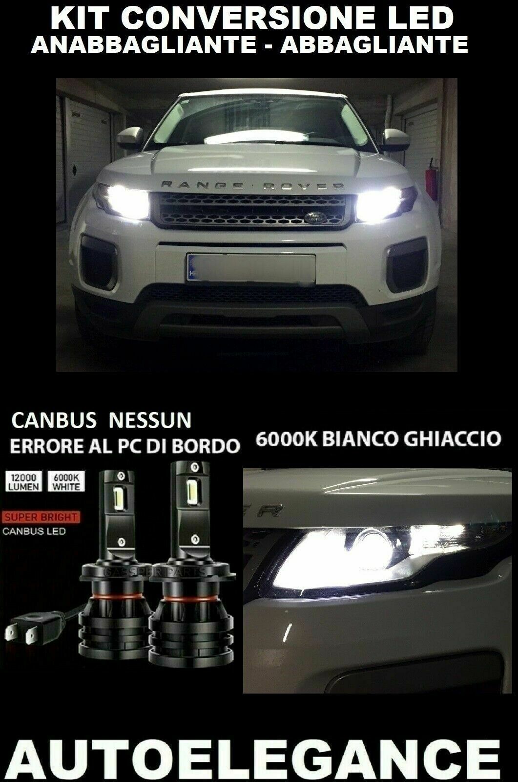 RANGE ROVER EVOQUE LAMPADE ANABBAGLIANTI ABBAGLIANTI LED 16.000LM CAMBUS - AT