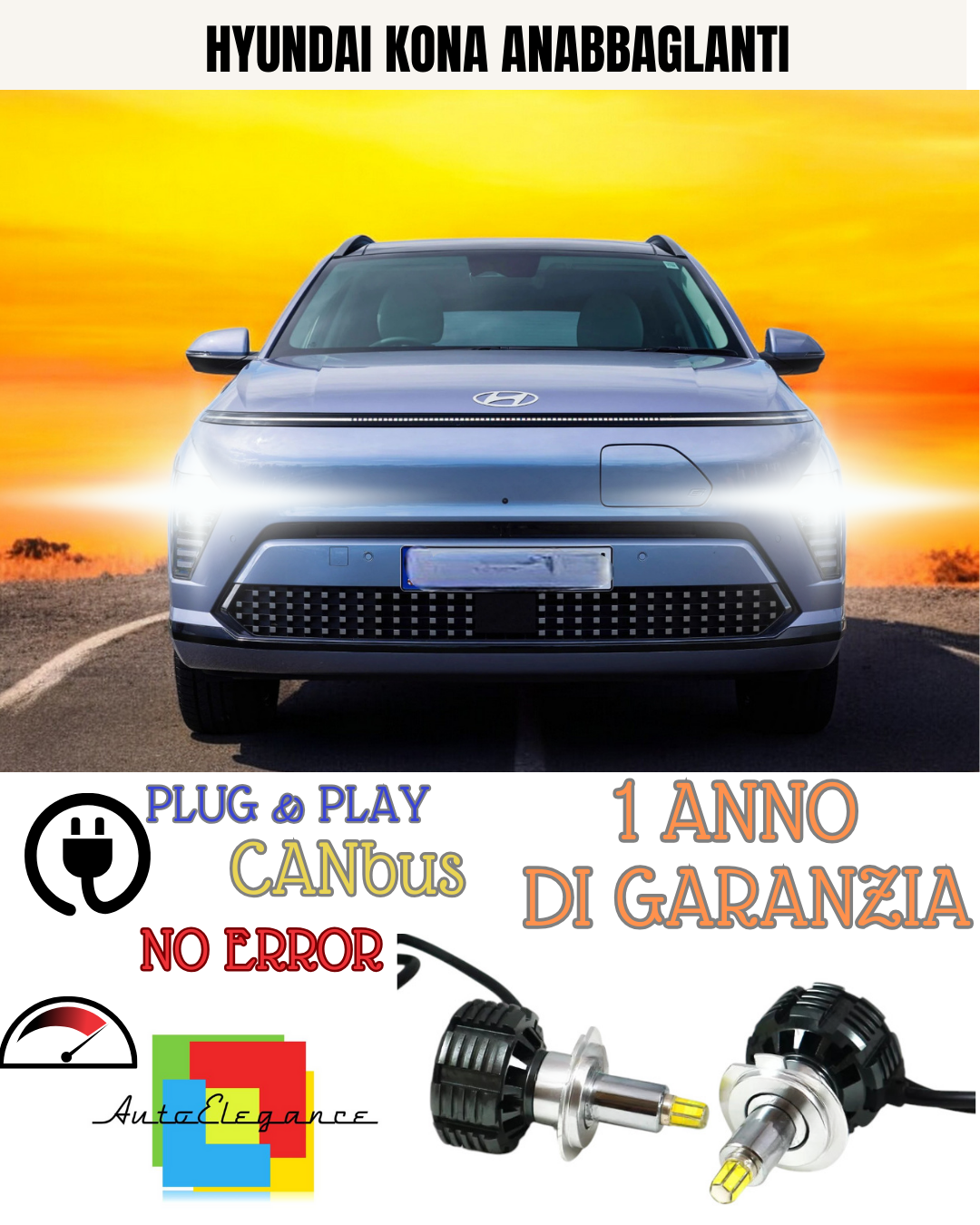 ?KIT LED HYUNDAI KONA H7 6000K  BIANCO  ANABBAGLIANTI?