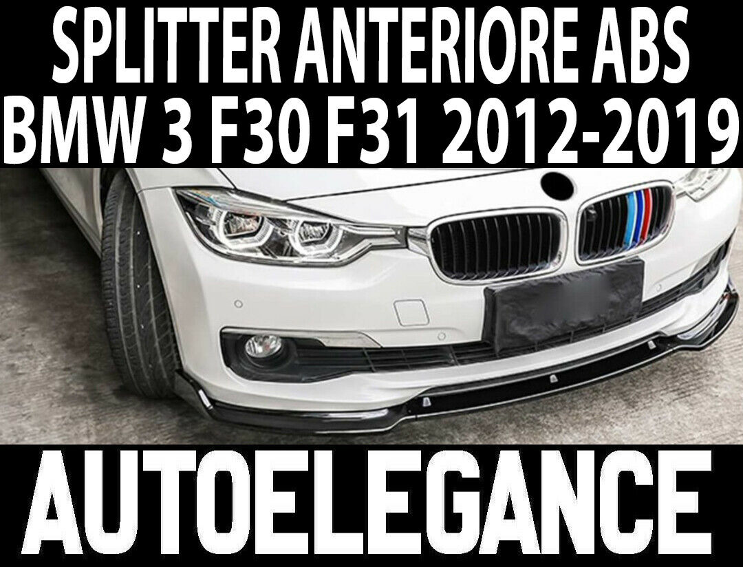 SPLITTER SOTTO PARAURTI ANTERIORE BMW 3 F30 F31 ABS SPORTIVO NERO LIP SPOILER