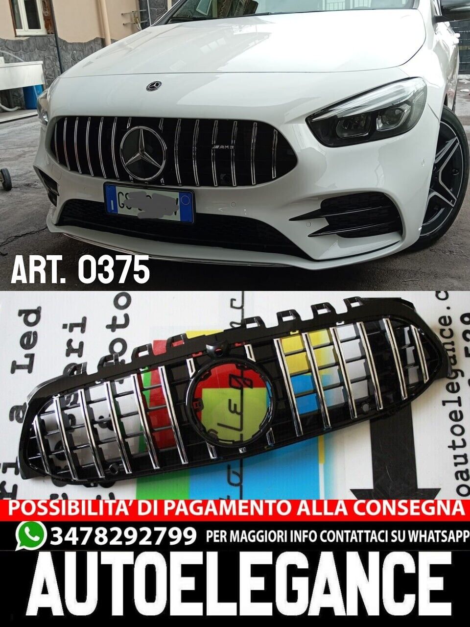 Gitter Geeignet F&uuml;r Mercedes B Klasse W247 AMG Chrom Ohne Zimmer