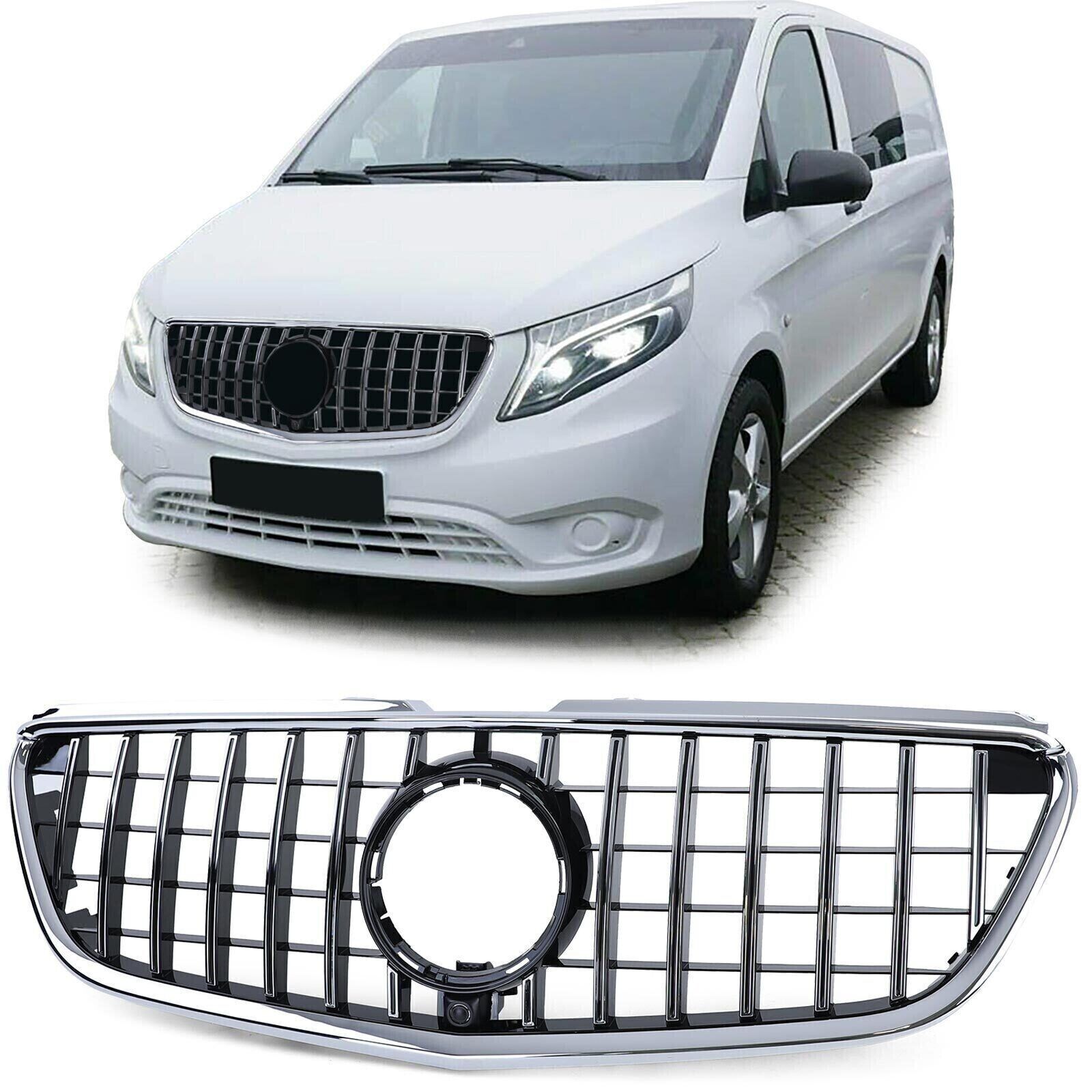 Rejilla deportiva cromada en negro brillo para Mercedes Clase V Vito W447 d