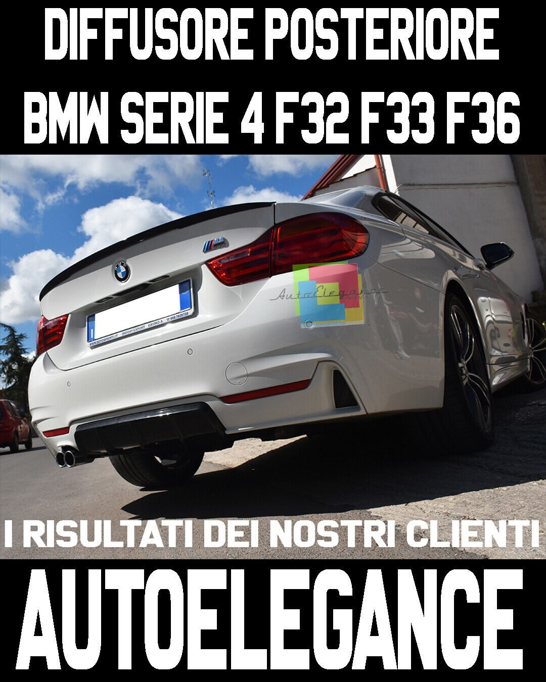BMW SERIE 4 F32 F33 F36 2013 IN POI SOTTO PARAURTI POSTERE - DIFFUSORE