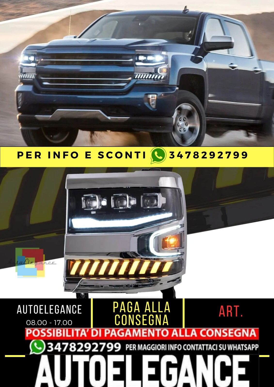 Fari a LED Projector per Chevy Silverado 1500 2016-2019