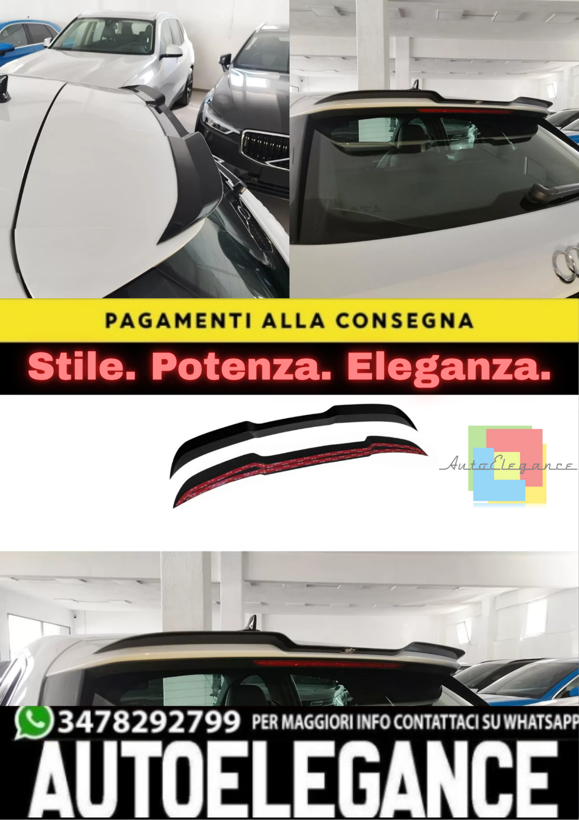 Spoiler Cap Adapt&eacute; Pour Audi RS3 / S3 / A3 S-Line 8Y Sportback