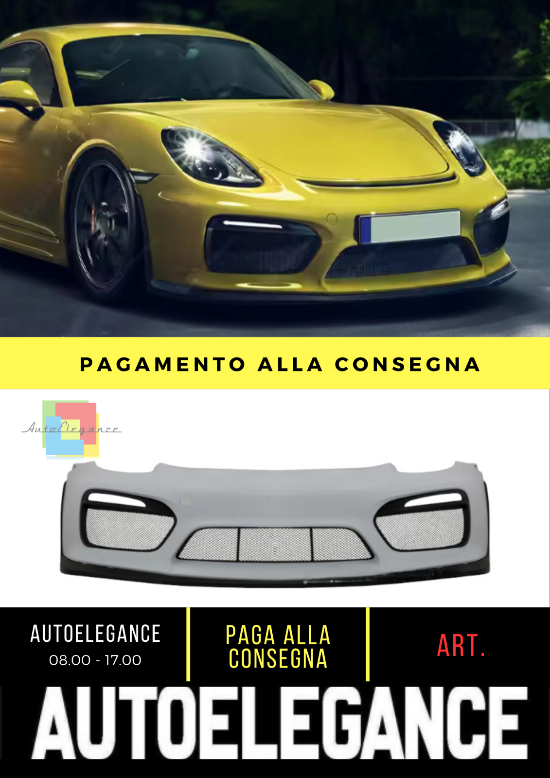 ⭐Paraurti 13-16 GT4 LOOK ADATTO PER Porsche Cayman 13-16⭐