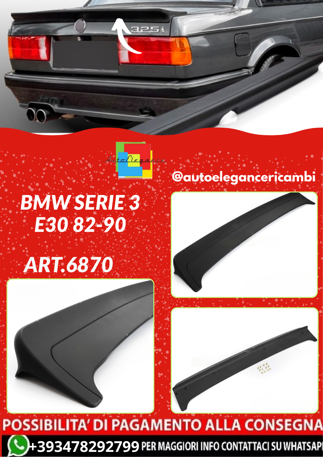 ART.6870  SPOILER  BMW SERIE 3 E30 82-90