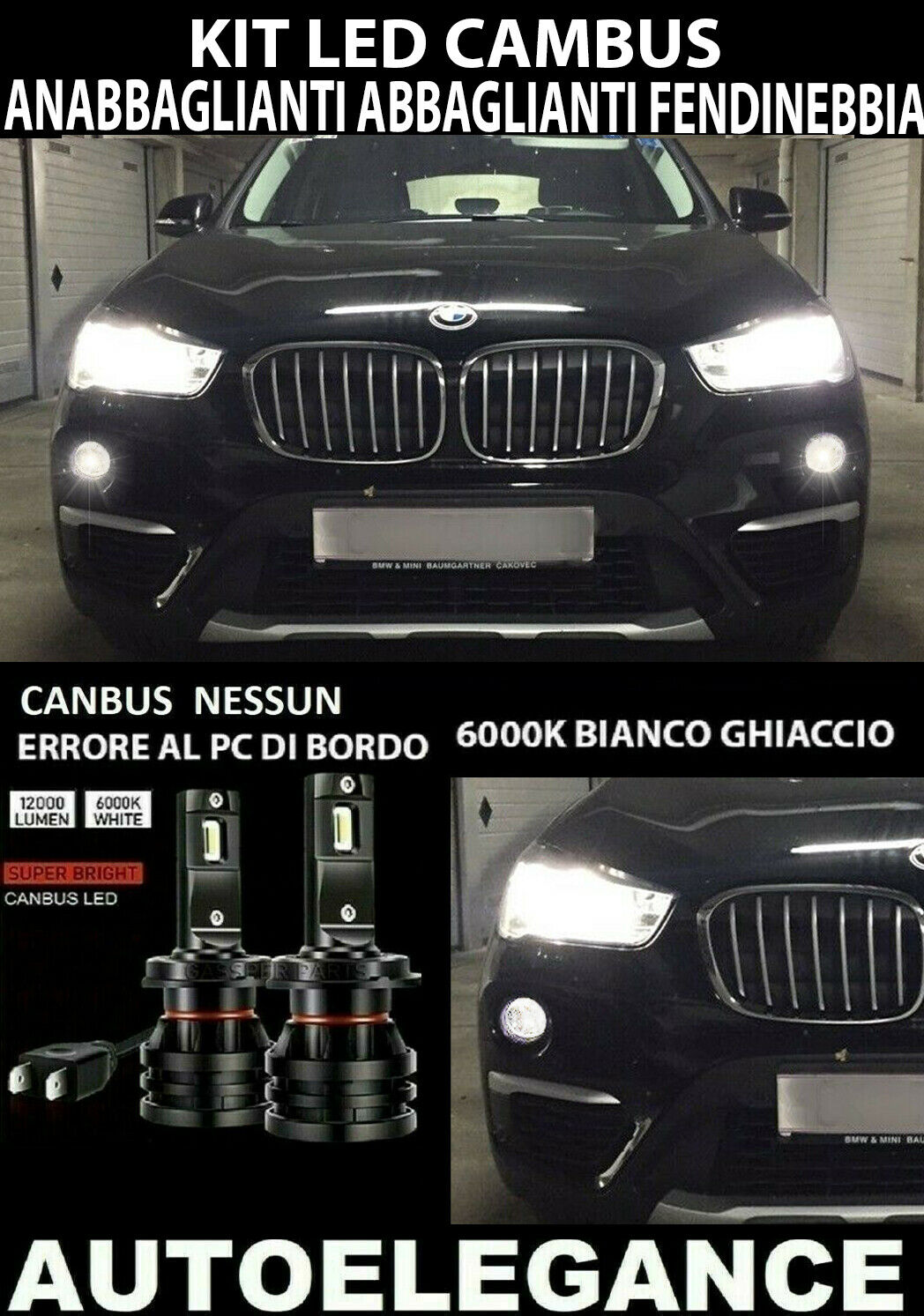 BMW X1 F48 ANABBAGLIANTI ABBAGLIANTI FENDINEBBIA LED 16.000LM CAMBUS - AT