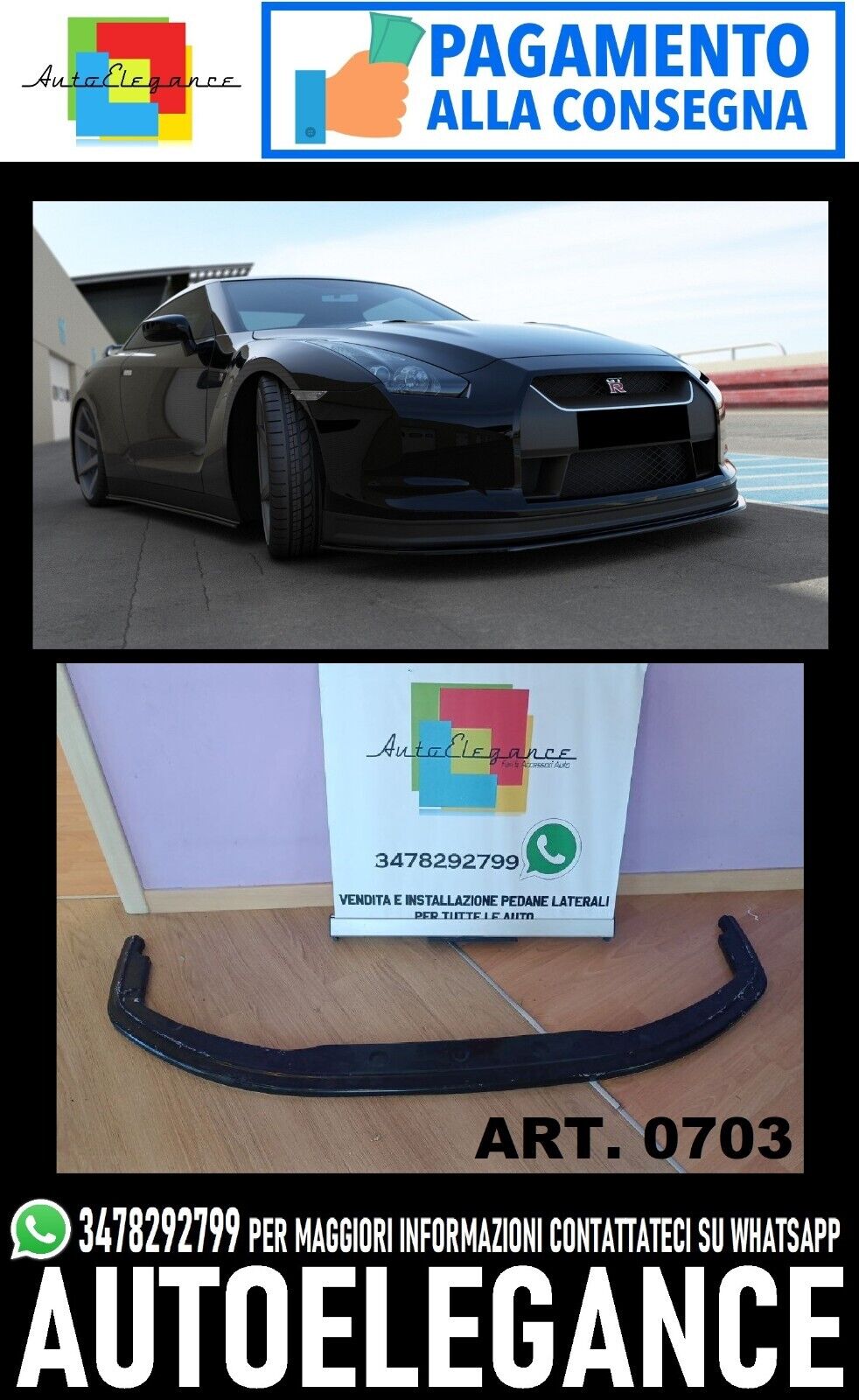 Splitter Unten Sto&szlig;stange Look Max Passend F&uuml;r Nissan Gt-R R35 MK1 2007-2010
