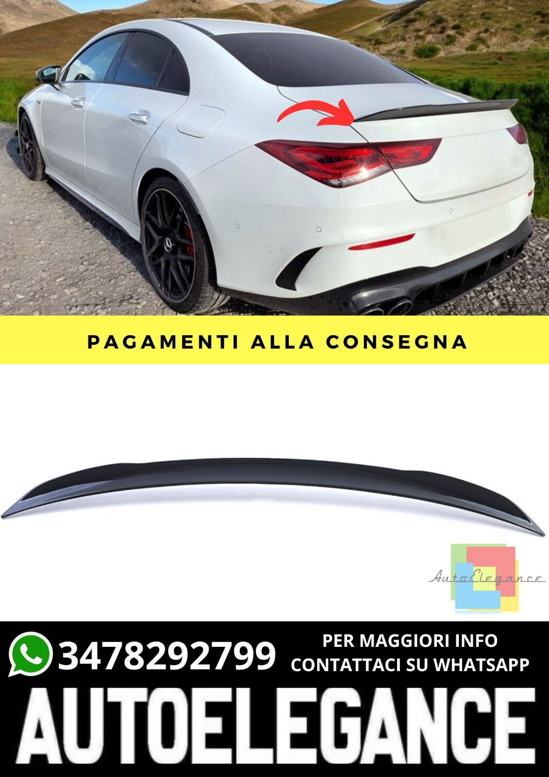 Spoiler adatto per Mercedes CLA C118 2019+