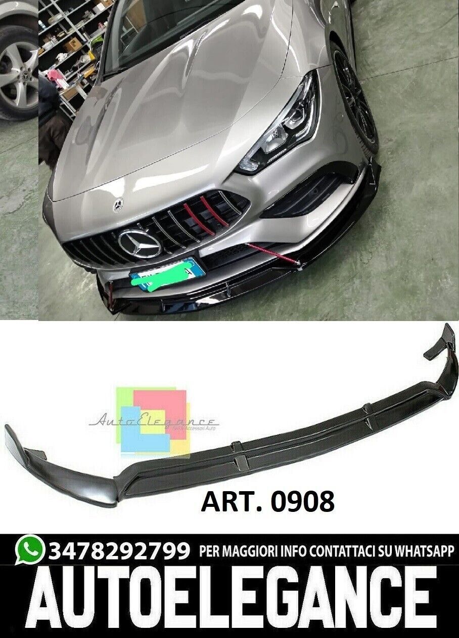 MERCEDES CLA W118 X118 AMG SPLITTER PARAURTI ANTERIORE NERO LUCIDO LOOK AMG 090
