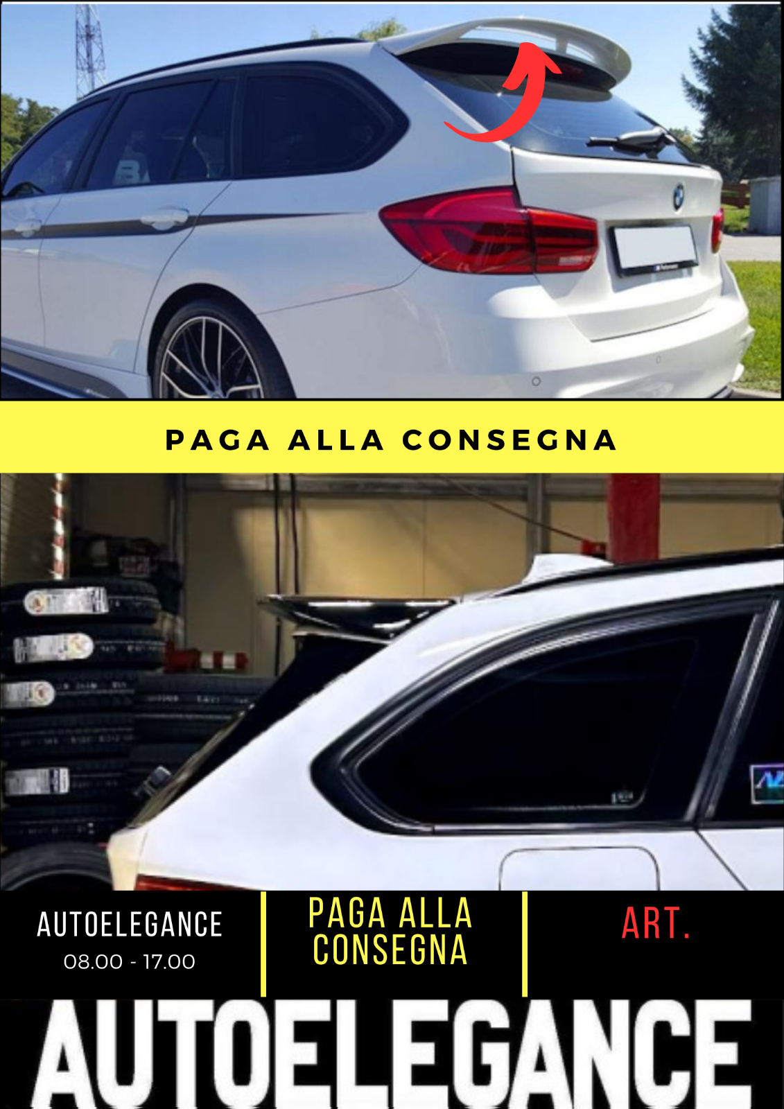 SPOILER POSTERIORE ADATTO PER BMW 3 F31 NERO LUCIDO