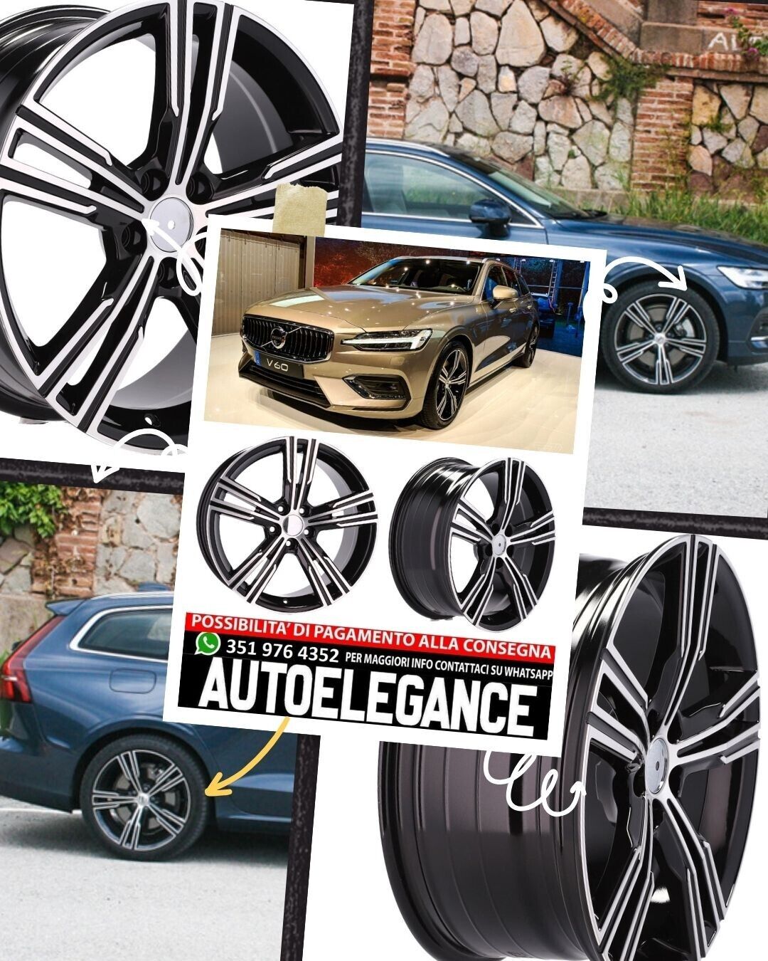 CERCHI CERCHIO IN LEGA 19"Adatto per ALFA ROMEO FORD JAGUAR