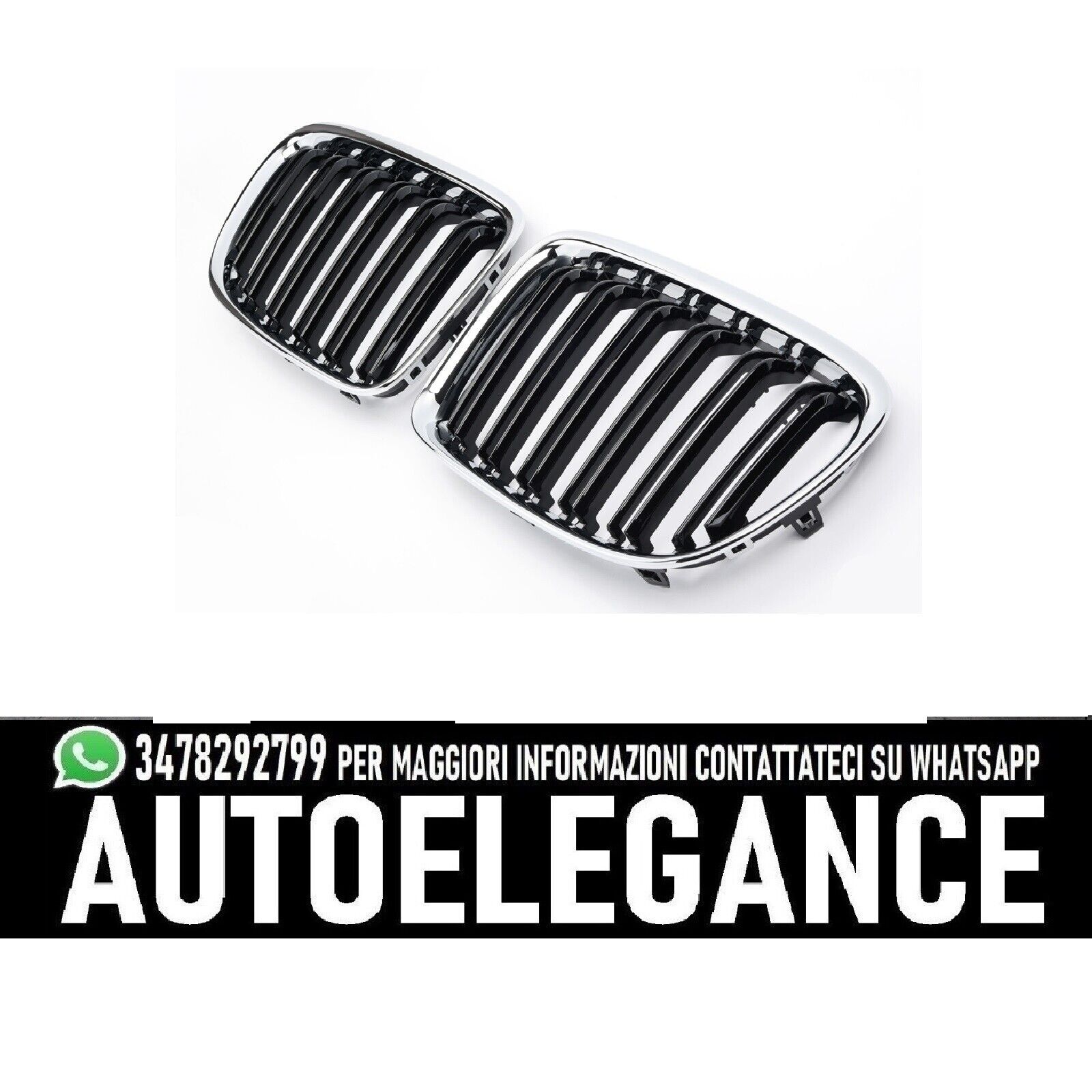 ADAPTE POUR BMW X1 E84 SPORT GRILLE DE RADIATEUR DOUBLE BARRE CHROME NOIR-