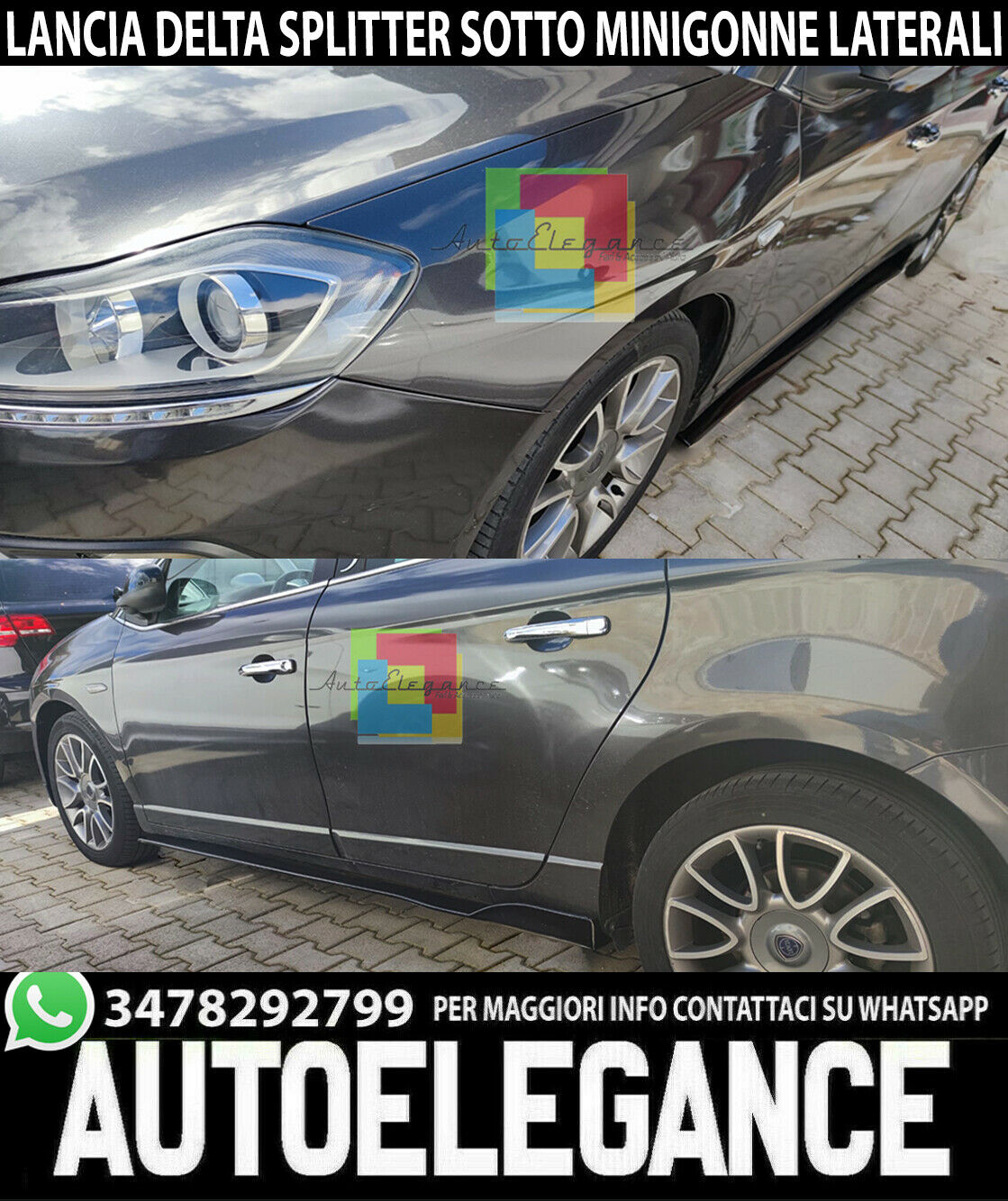 Lancia Delta 08-14 S&eacute;parateur Sous Mini-Jupes Lat&eacute;ral Seuil Sportifs ABS