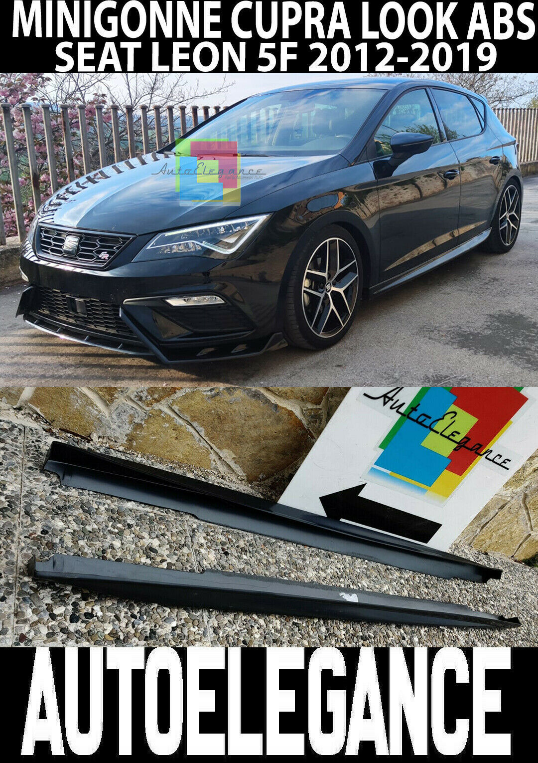 Seat Leon 5F 2012-2019 5 T&uuml;ren Schweller Seitenlichter Unten Anschluss ABS Look