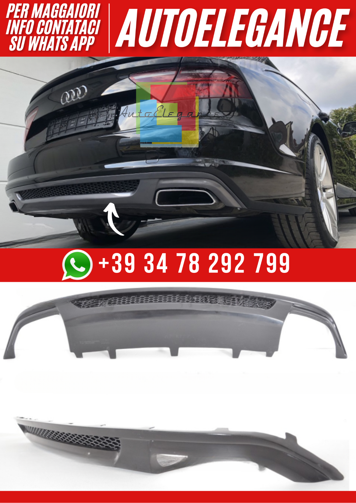 Difusor Trasero Para Audi A7 Sportback 4G Restyling (2014&ndash;2017)