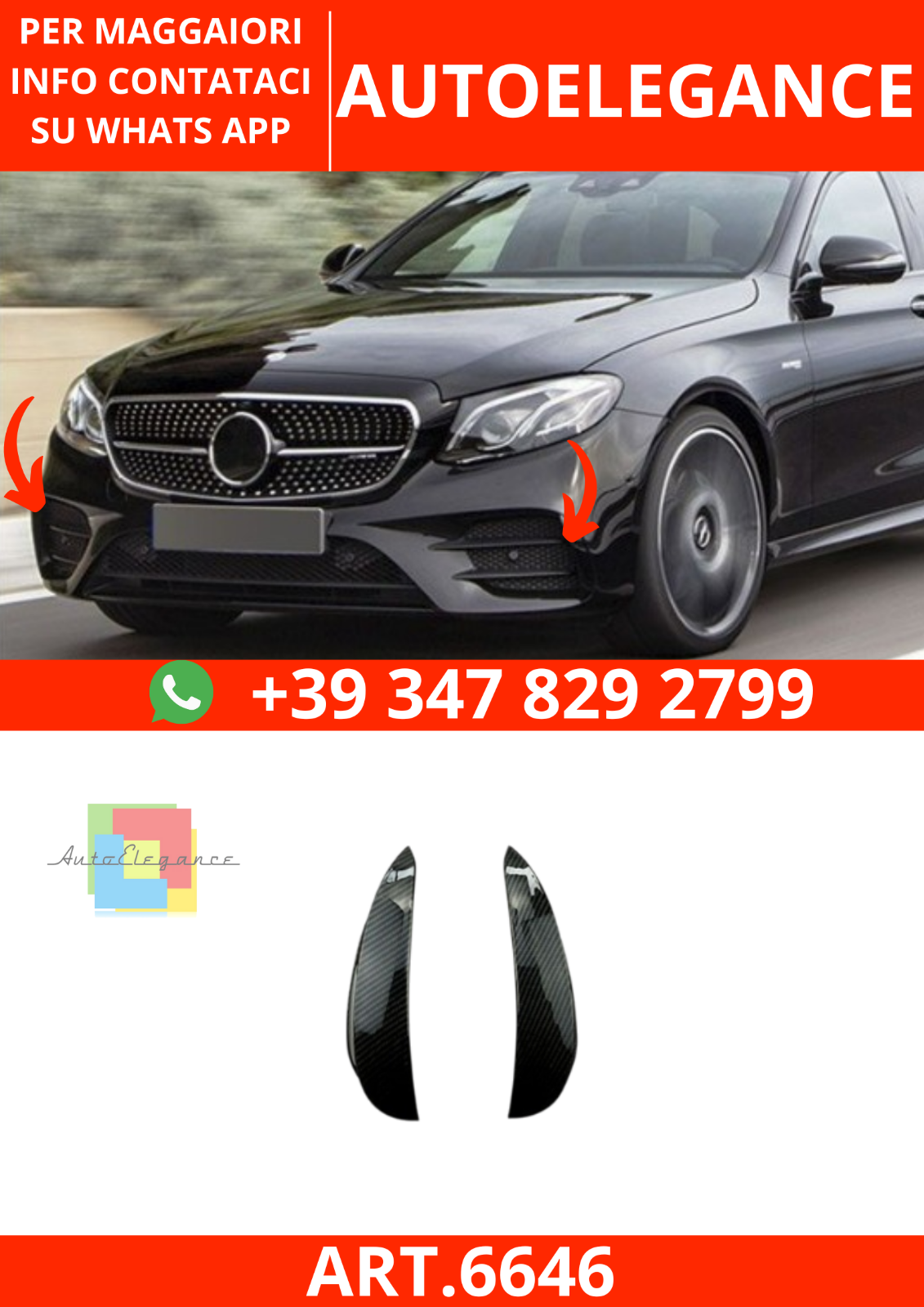 6641 ?Ailerons arri&egrave;re noirs compatibles avec Mercedes Classe A W176?