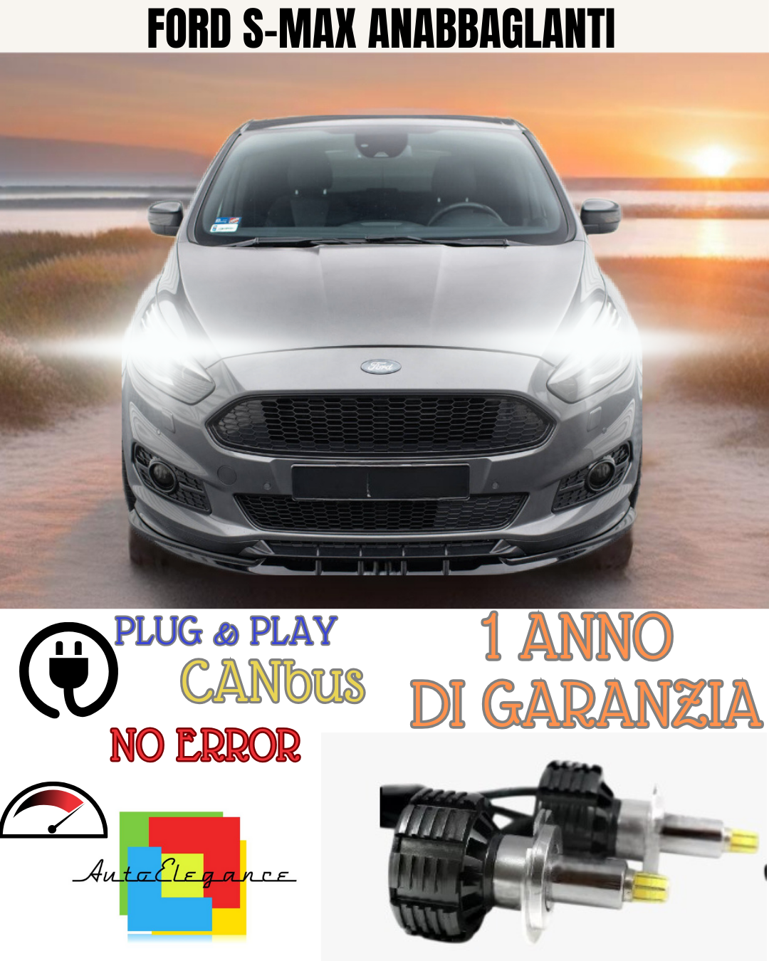 🔥KIT FULL LED FORD S-MAX H7 6000K BIANCO ANABBAGLIANTI 🔥