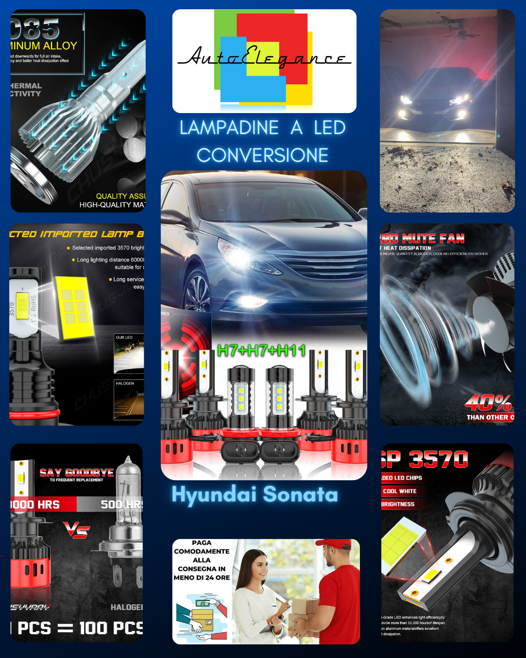 KIT LAMPADINE A  LED CONVERSIONE  ADATTO PER   Hyundai Sonata