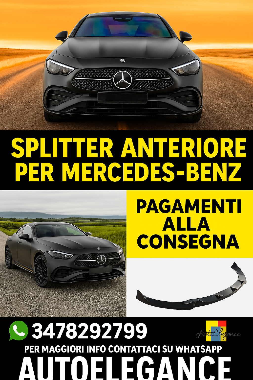 ?Splitter anteriore V.2 Adatto Per Mercedes-Benz CLE AMG-Line C236?