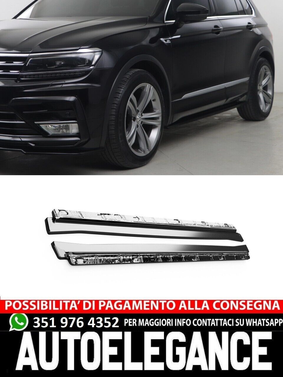 1875 Minigonne laterali adatti per VW Volkswagen Tiguan MK 2 R Line 2015-2020