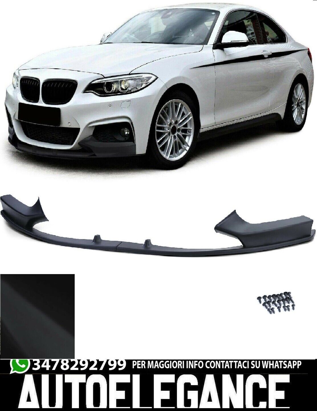 S&eacute;parateur Avant Lip Bumper Noir Mat Adapt&eacute; pour BMW Serie 2 F22 F23 De 12