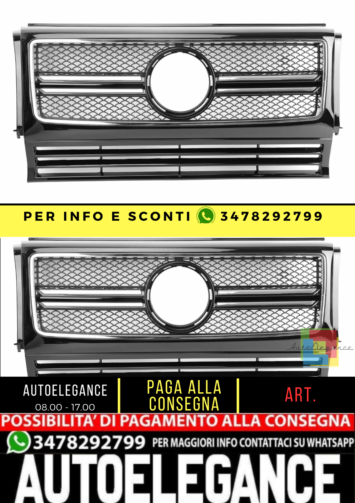 😎griglia adatta Per MERCEDES SPORT G W463😎PANAMERICANA