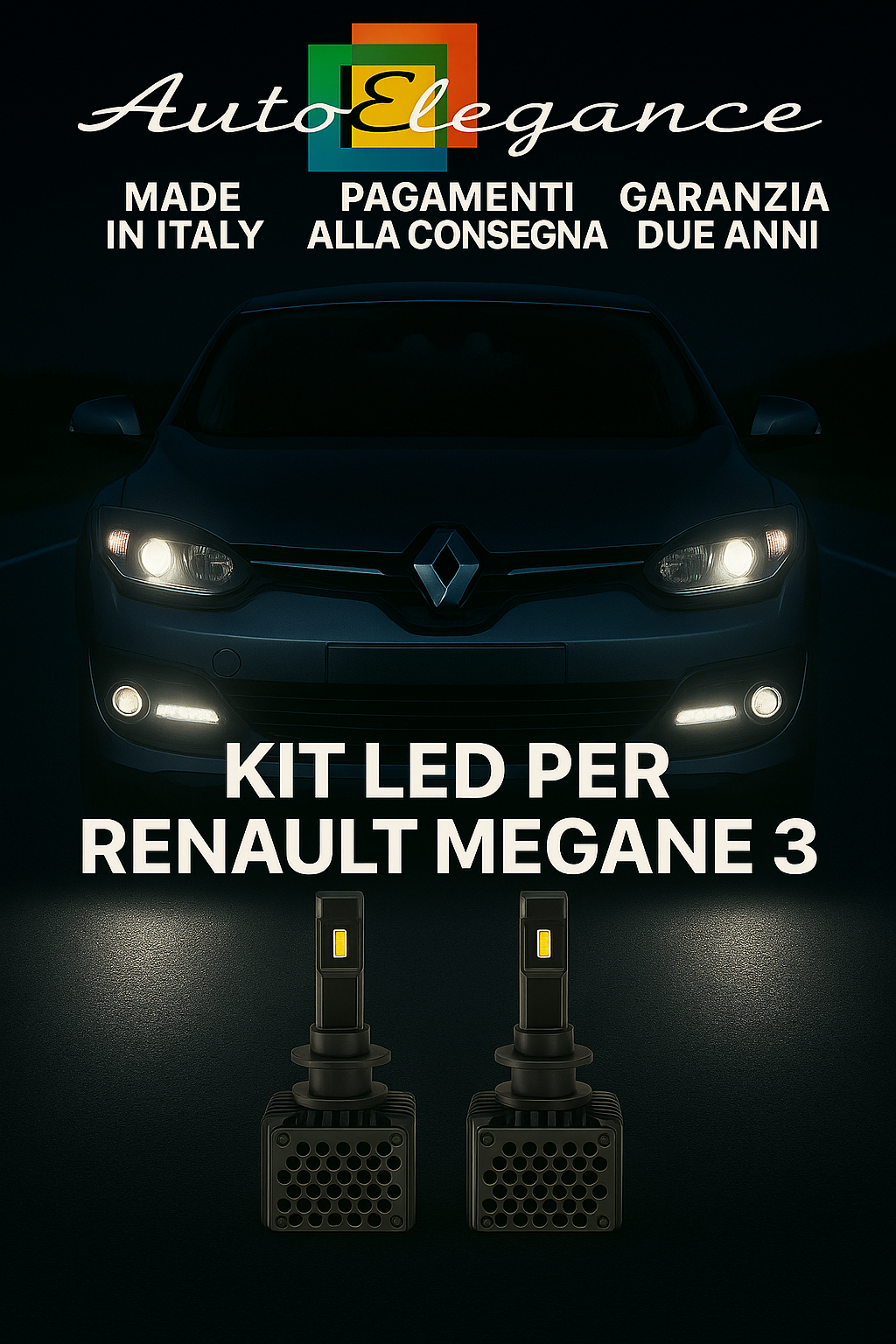 ?Kit Led D1S 6000K Anabagliants + Fendinebbia Pour Renault Megane Blanc Canbus?