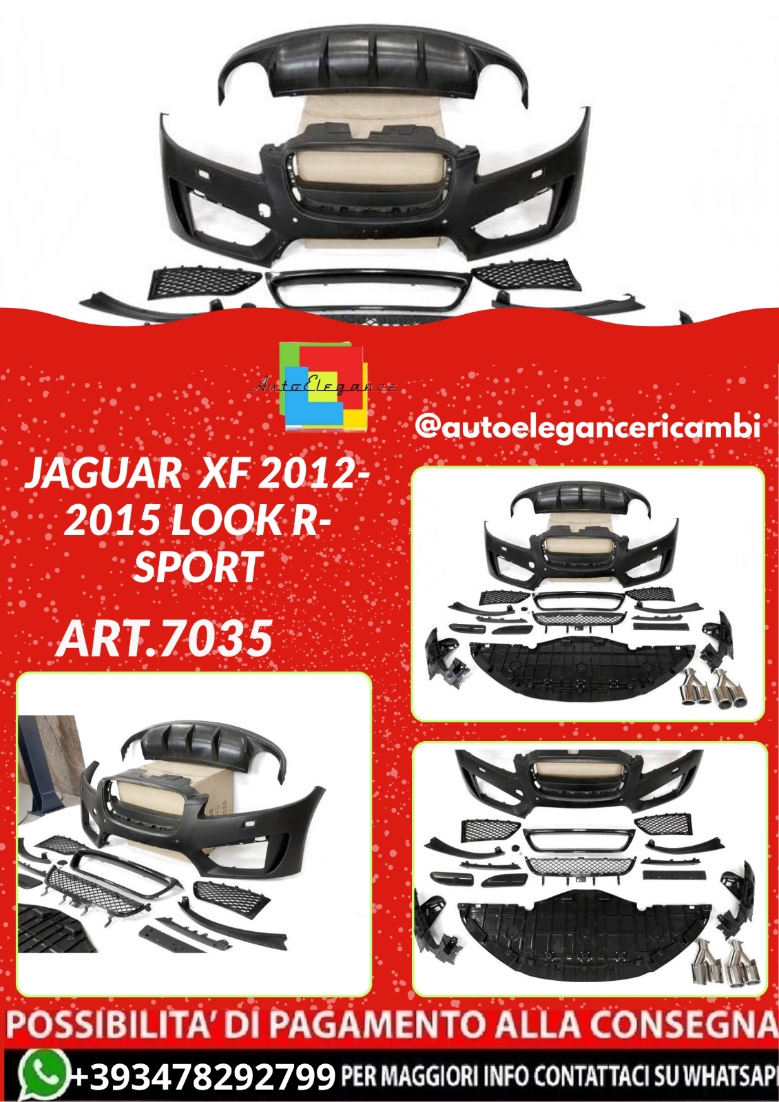 ART.7035  BODYKIT  JAGUAR  XF 2012-2015 Look R-Sport