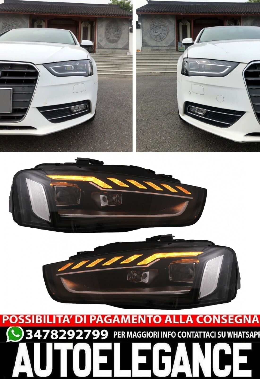Phares Full LED Appropri&eacute;s pour Audi A4 B8.5 Lifting (2012-2015) Dynamic