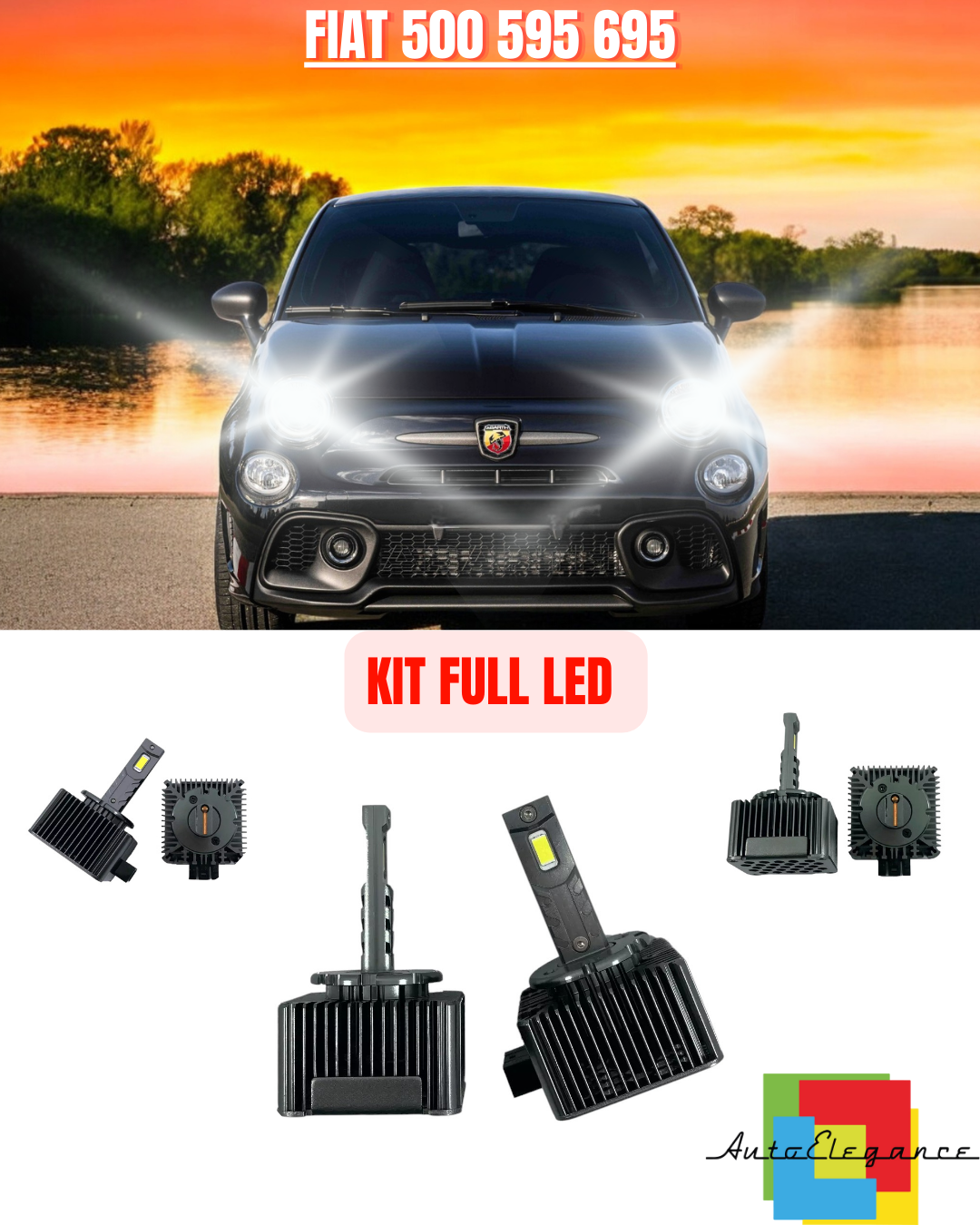 KIT LED LAMPADE ANABBAGLIANTI D1S LED 6000K ADATTO PER FIAT 500 595 695