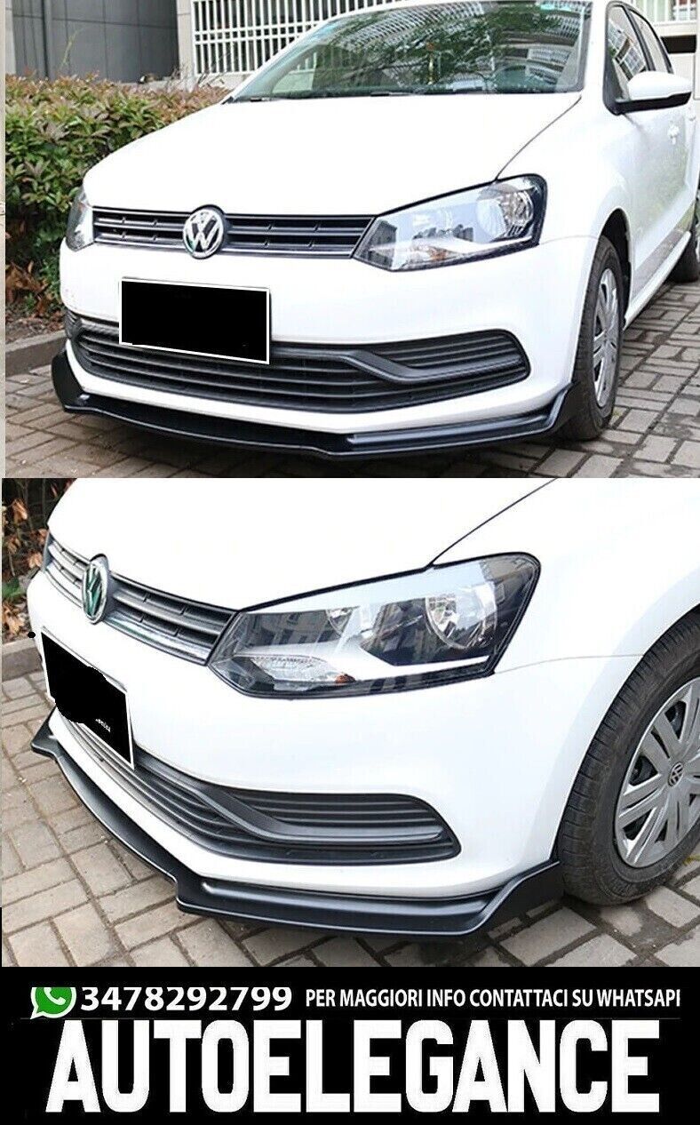 VW POLO 6R 6C LAME DE PARE-CHOC AVANT SPORT ABS NOIR SPLITTER -VC-
