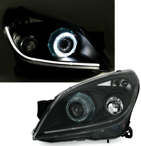 Set di fari in nero per Opel Astra H tutti con alogena EAGLE EYES H9