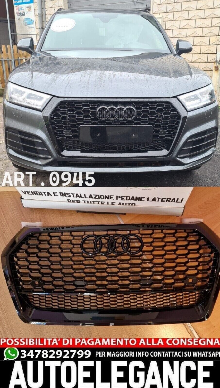 REJILLA ADECUADA PARA AUDI Q5 FY 2017-2020 LOOK RSQ5 NEGRO