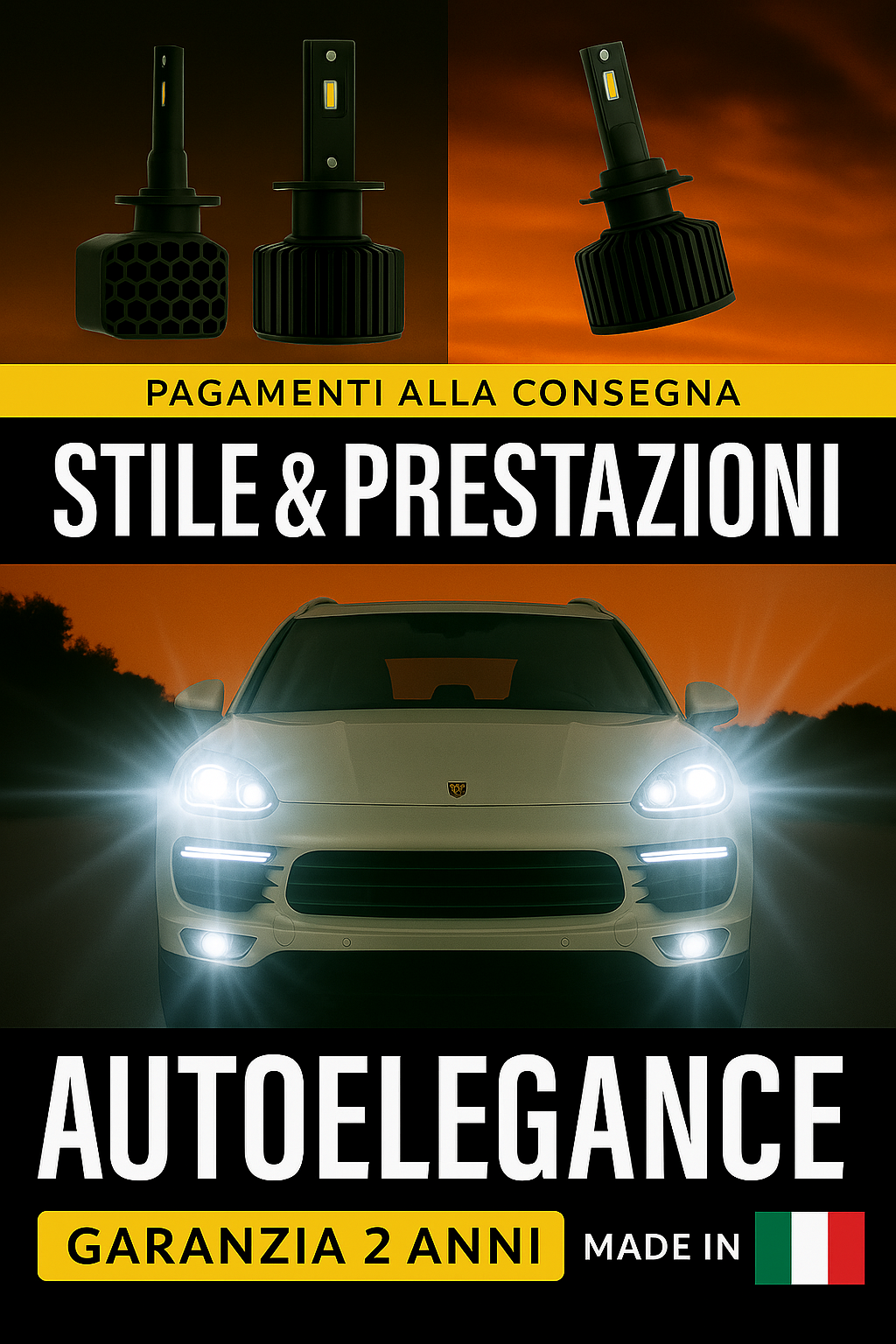 KIT LED D1S 6000K Anabbaglianti per Porsche Cayenne | Bianco Freddo CANBUS