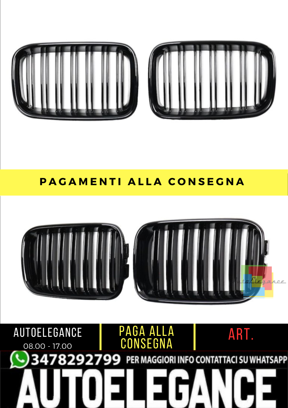 Gitter Vorne f&uuml;r BMW 3 (E36) Coupe Cabrio Limousine Touring Compact 91-96