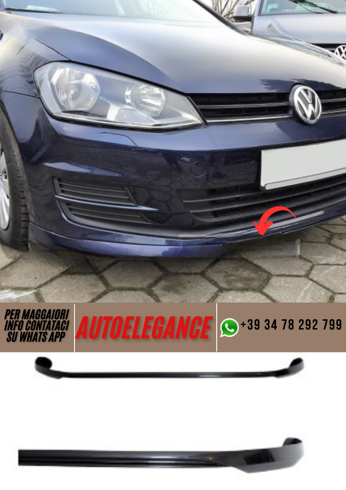 ?? Spoiler Sto&szlig;stange Vorne Passend F&uuml;r VW Golf VII ??