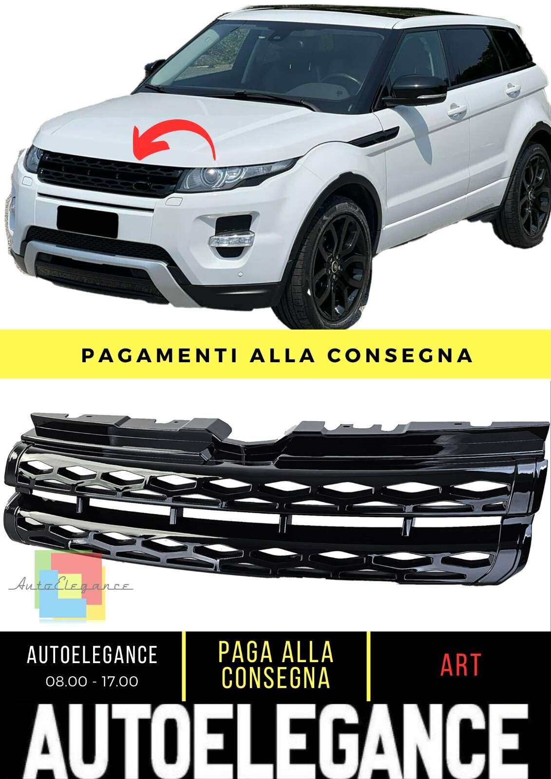 Calandra Sport Black Gloss adatta per Range Rover Evoque L538 2011-2015