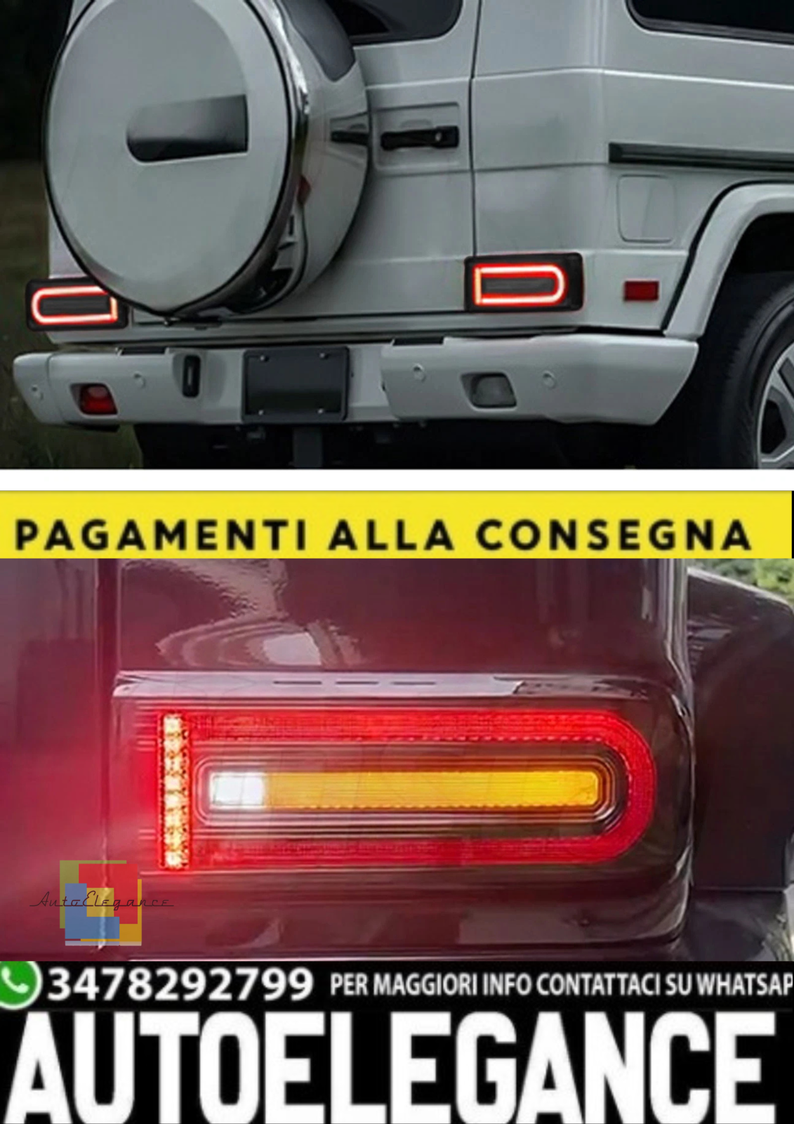 Feux Arri&egrave;re LED Noirs Avec Barre Lumineuse pour Mercedes Classe G W463