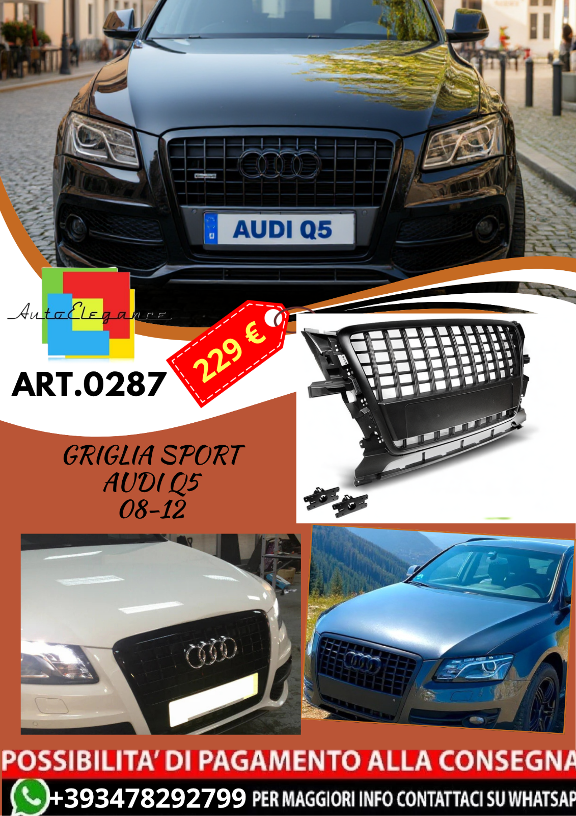 ART.0287 CALANDE SPORT adapté pour AUDI Q5 08-12 LOOK SLINE SQ5