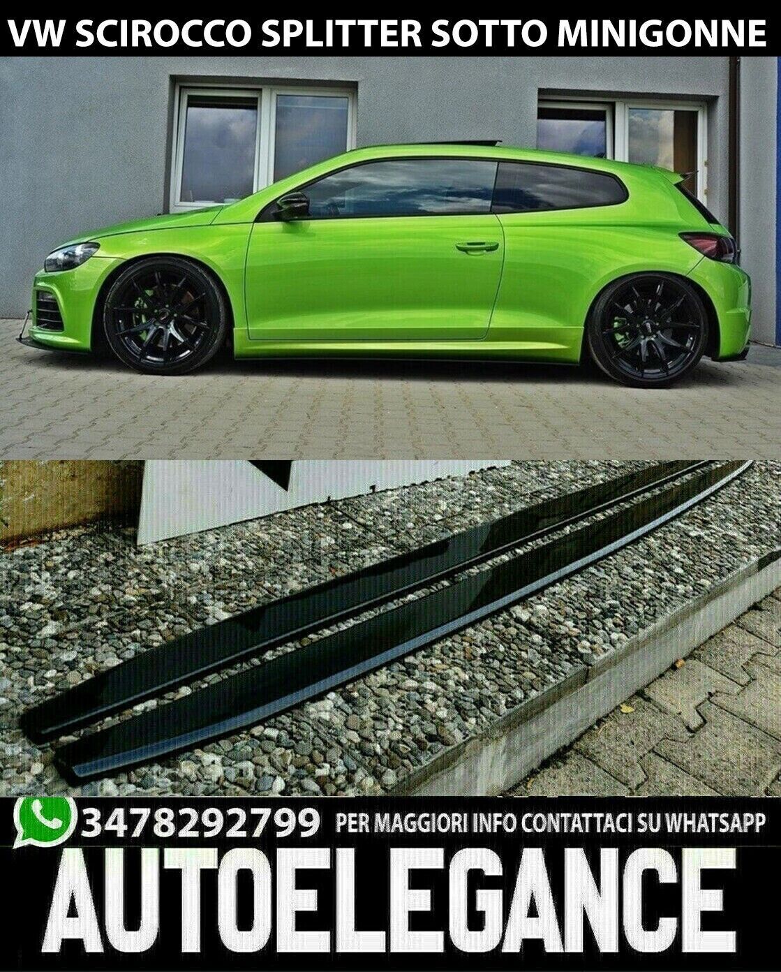 VW SCIROCCO 08-16 LAME DE PARE-CHOCS NOIR BRILLANT SOUS LES BAS DE CAISSE