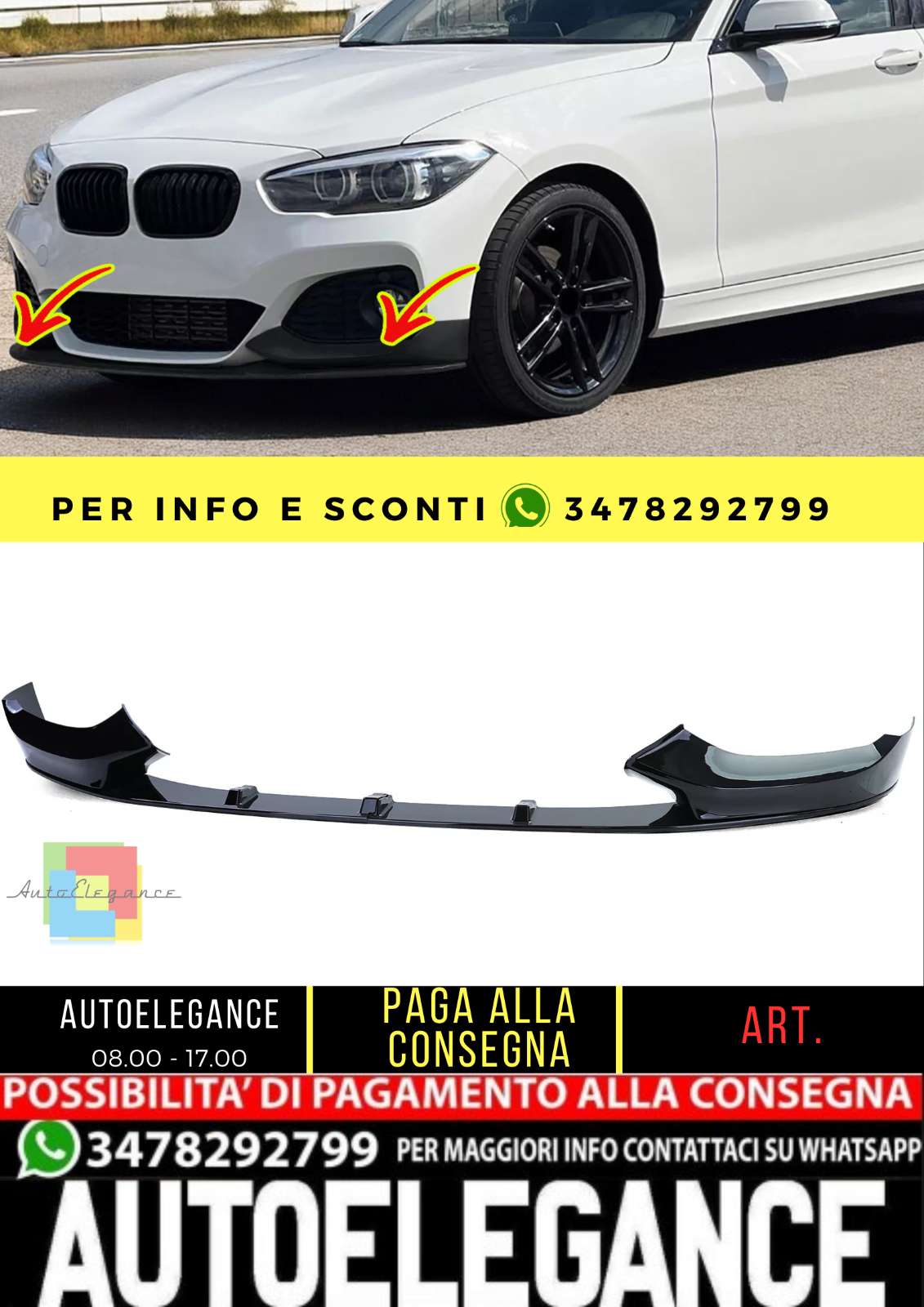 Politur F&uuml;r Vordere Spoilerlippe F&uuml;r BMW Serie 1 F20 F21 Facelift 15-19