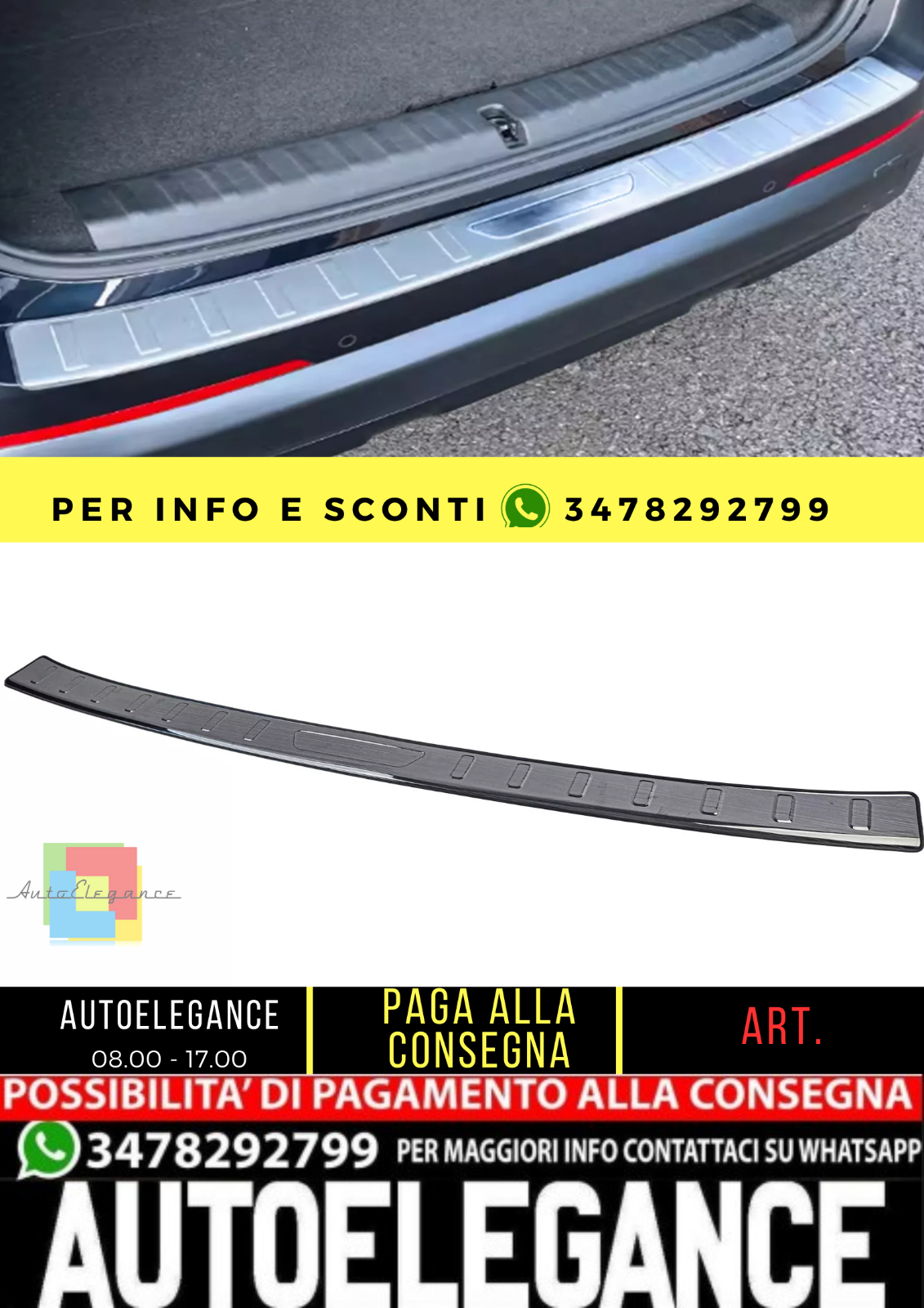 Paraurti protettivo nero per soglia di carico in acciaio inox perBMW X1 U11