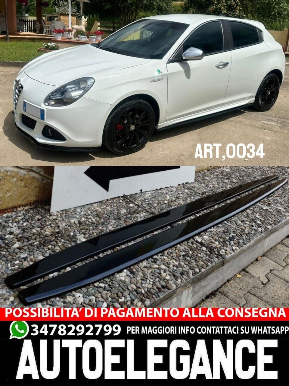 Sous Mini-Jupes Lat&eacute;ral Adapt&eacute; Pour Alfa Romeo Giulietta ABS