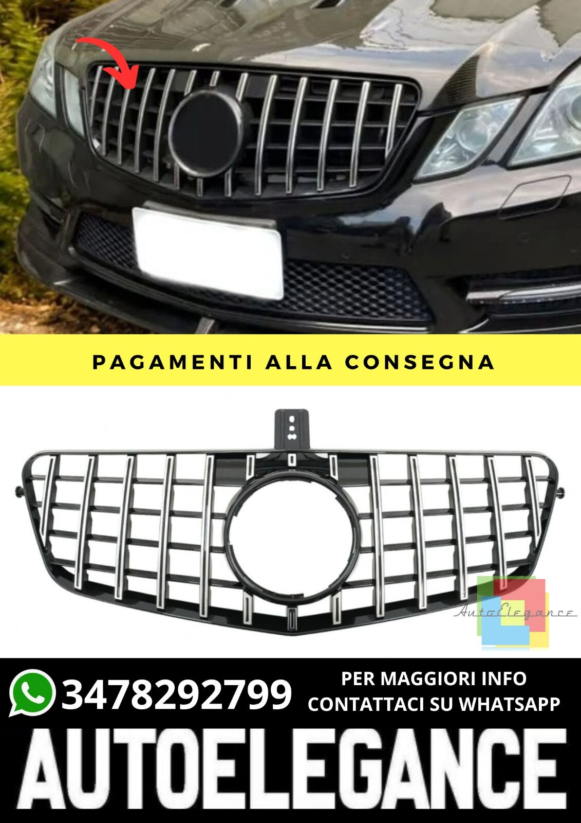Griglia adatto per Mercedes E-Class W212 Sedan Estate 2009-2013 PANAMERICANA